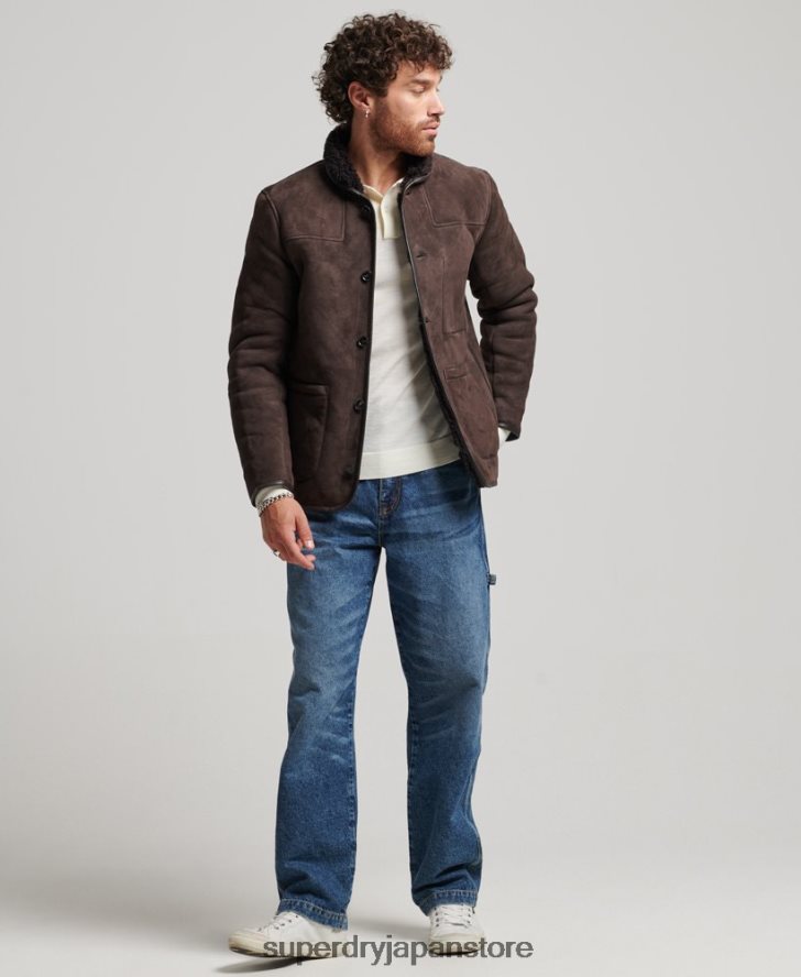 ムートンデッキジャケット 男性 Superdry 衣類 茶色 2J62PZ4743