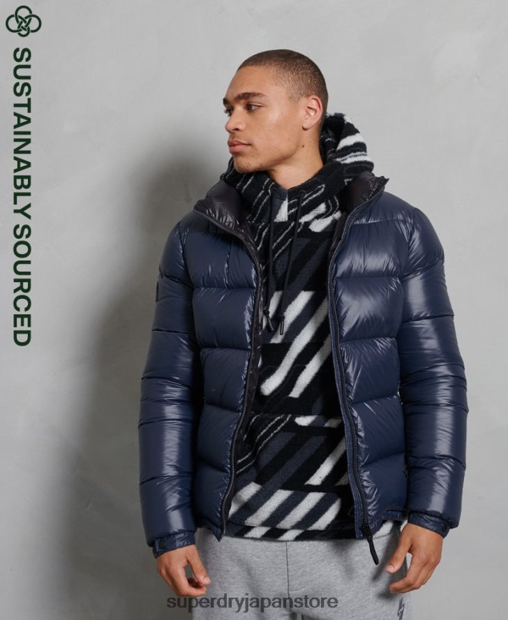 リュクスアルパインダウンパデッドジャケット 男性 Superdry 衣類 海軍 2J62PZ4746