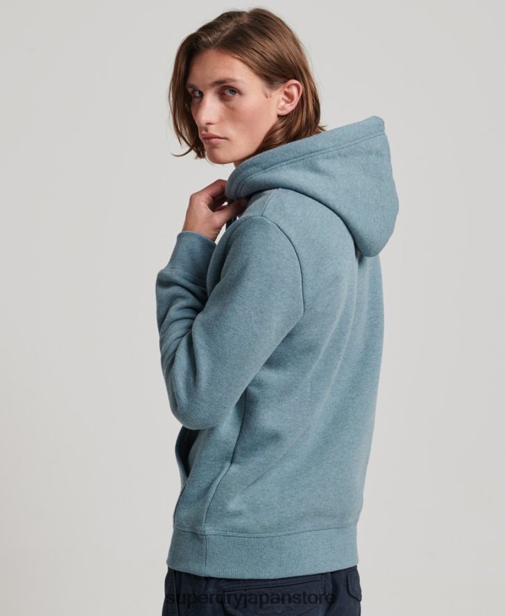 ヴィンテージロゴ刺繍パーカー 男性 Superdry 衣類 ライトブルー 2J62PZ474