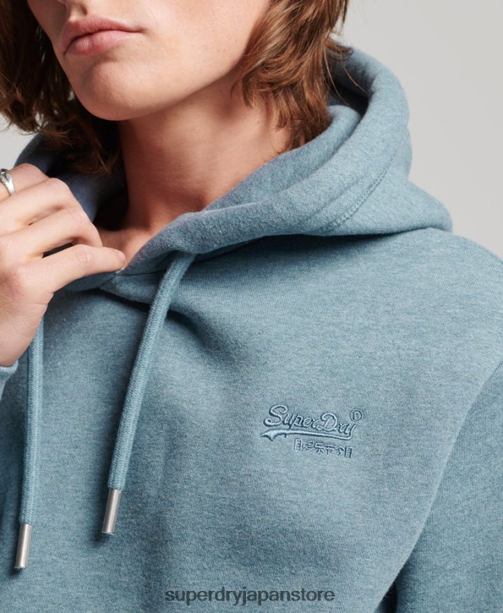 ヴィンテージロゴ刺繍パーカー 男性 Superdry 衣類 ライトブルー 2J62PZ474