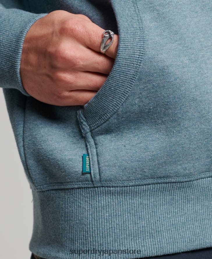 ヴィンテージロゴ刺繍パーカー 男性 Superdry 衣類 ライトブルー 2J62PZ474