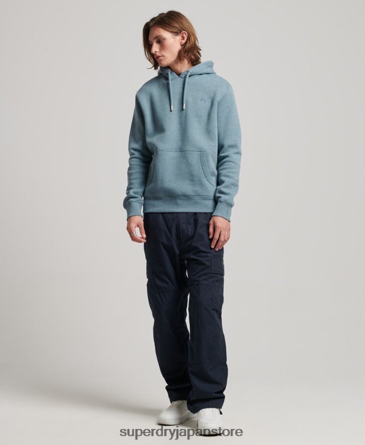 ヴィンテージロゴ刺繍パーカー 男性 Superdry 衣類 ライトブルー 2J62PZ474
