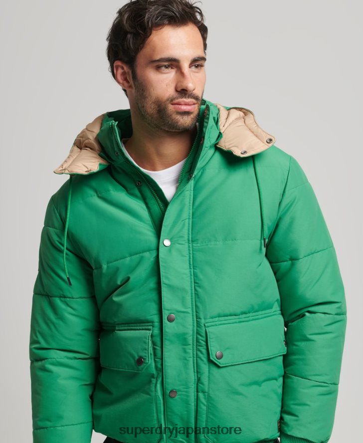 マウンテンパファージャケット 男性 Superdry 衣類 緑 2J62PZ4750