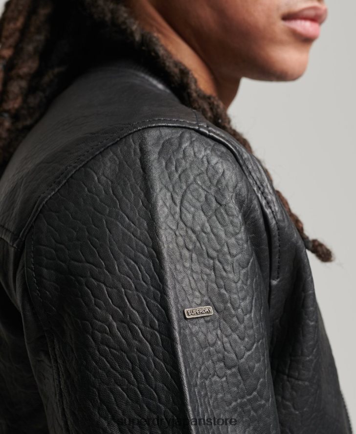 レザーボンバージャケット 男性 Superdry 衣類 黒 2J62PZ4753