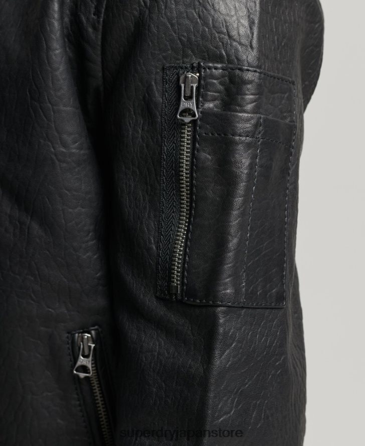 レザーボンバージャケット 男性 Superdry 衣類 黒 2J62PZ4753