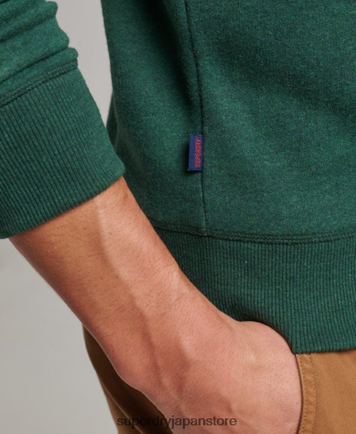 ヴィンテージロゴ刺繍クルースウェットシャツ 男性 Superdry 衣類 緑 2J62PZ475