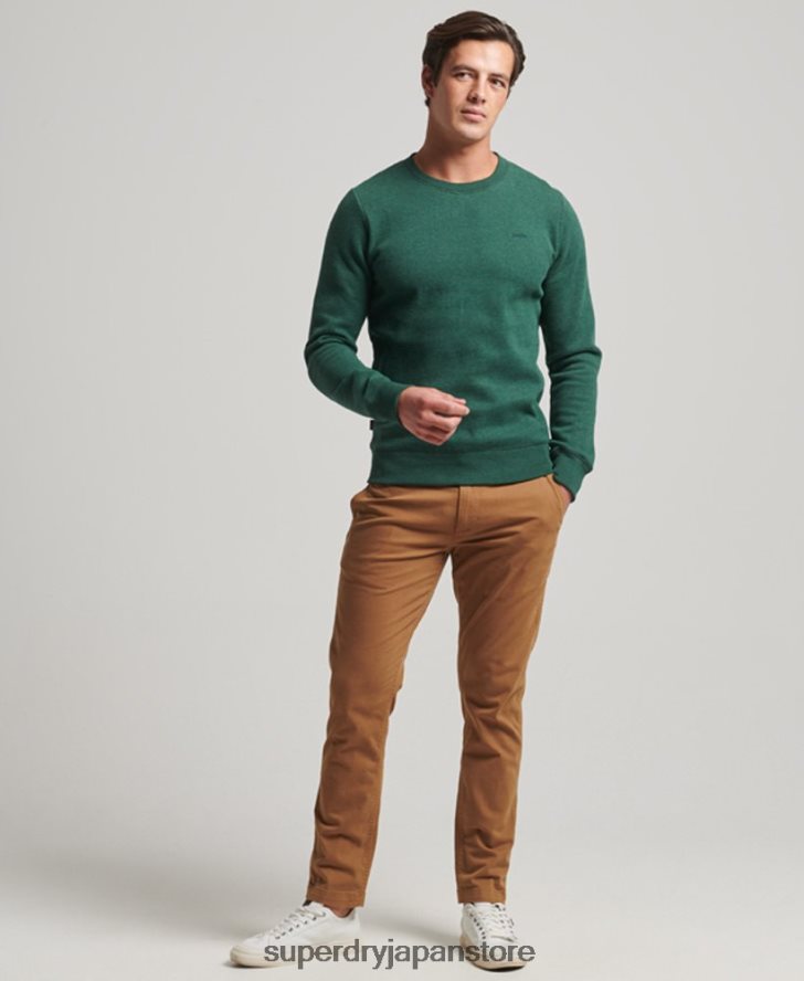 ヴィンテージロゴ刺繍クルースウェットシャツ 男性 Superdry 衣類 緑 2J62PZ475
