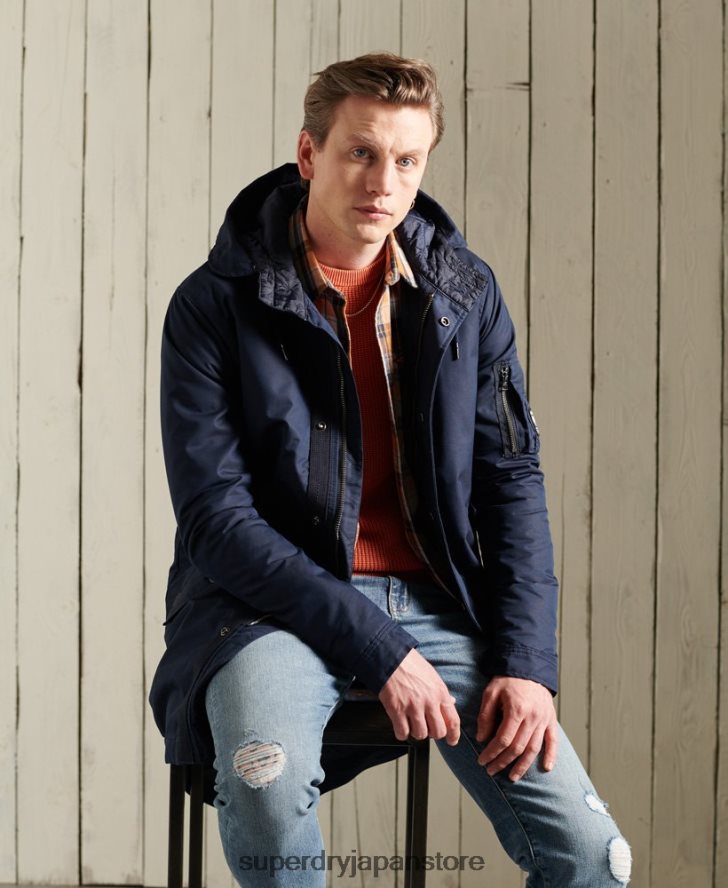 サービスミッドウェイトパーカーコート 男性 Superdry 衣類 青 2J62PZ4760