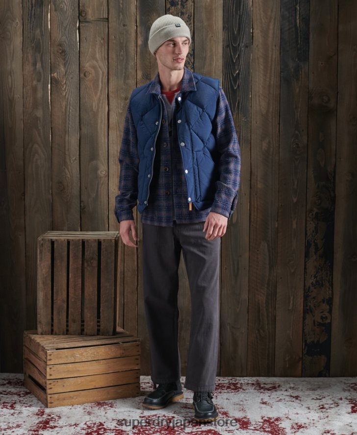 限定版ドライダックダウンジレ 男性 Superdry 衣類 青 2J62PZ4765