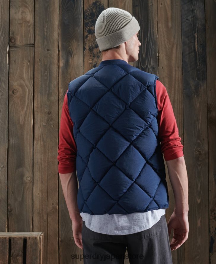 限定版ドライダックダウンジレ 男性 Superdry 衣類 青 2J62PZ4765