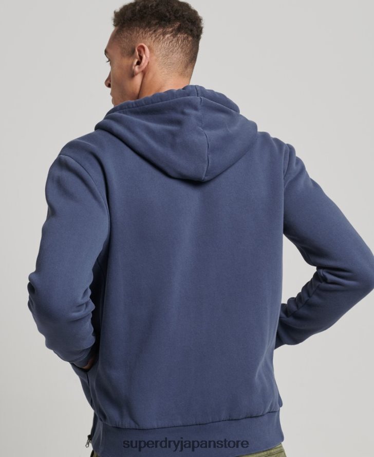 ヴィンテージロゴネオンジップパーカー 男性 Superdry 衣類 濃紺 2J62PZ476