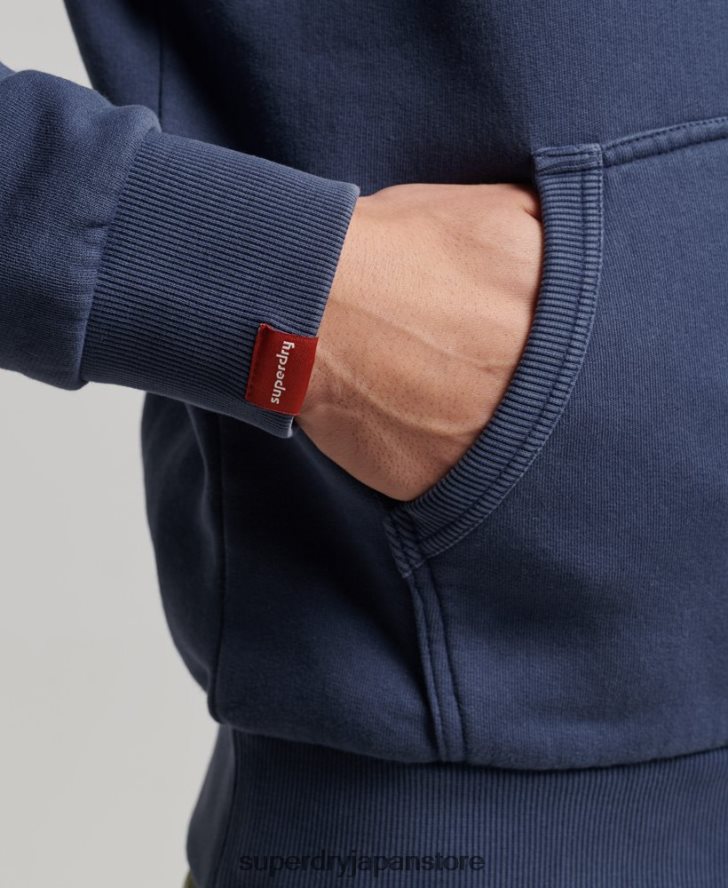 ヴィンテージロゴネオンジップパーカー 男性 Superdry 衣類 濃紺 2J62PZ476