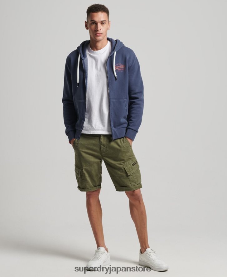 ヴィンテージロゴネオンジップパーカー 男性 Superdry 衣類 濃紺 2J62PZ476