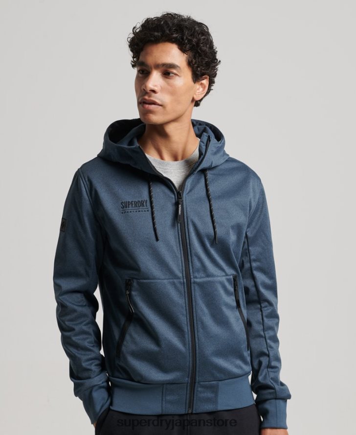 ハイテクソフトシェルトラックジャケット 男性 Superdry 衣類 海軍 2J62PZ4777