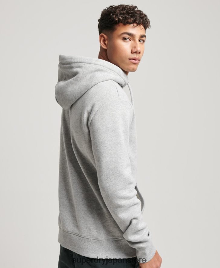 ヴィンテージロゴ刺繍パーカー 男性 Superdry 衣類 グレー 2J62PZ477