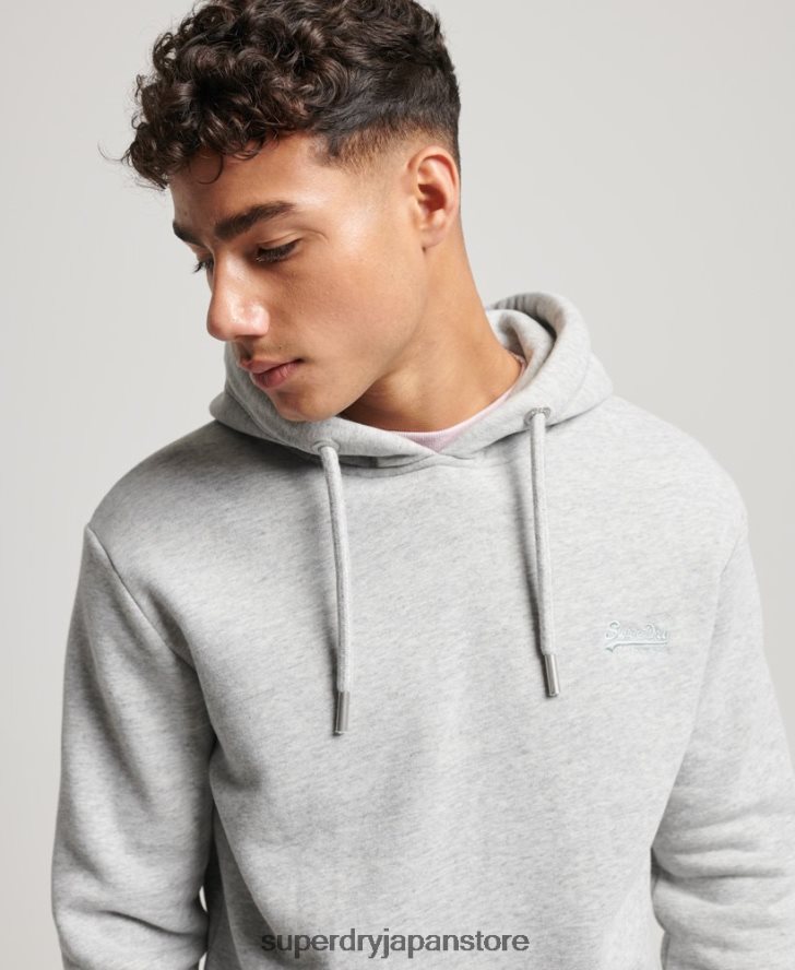 ヴィンテージロゴ刺繍パーカー 男性 Superdry 衣類 グレー 2J62PZ477