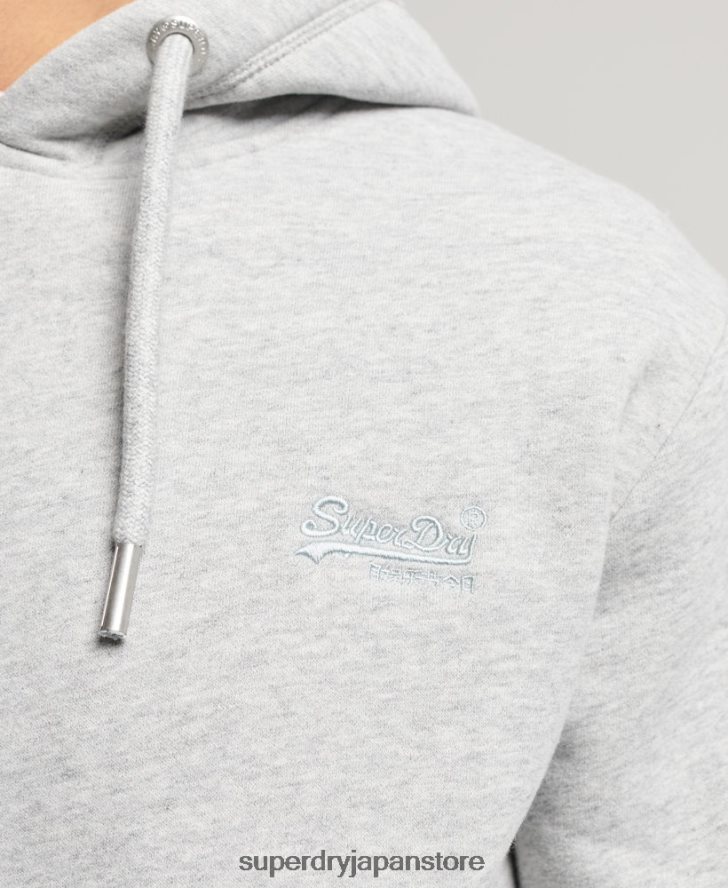 ヴィンテージロゴ刺繍パーカー 男性 Superdry 衣類 グレー 2J62PZ477