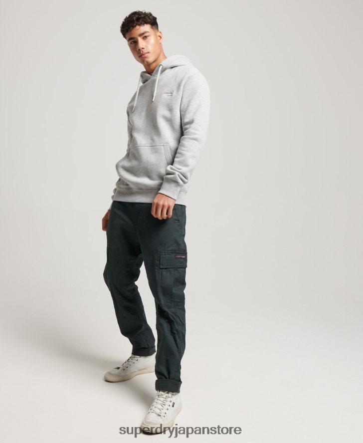ヴィンテージロゴ刺繍パーカー 男性 Superdry 衣類 グレー 2J62PZ477