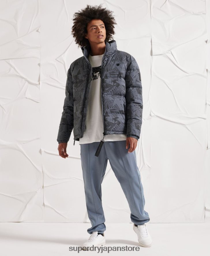サープラス リフレクティブ ダウン パファー ジャケット 男性 Superdry 衣類 濃い灰色 2J62PZ4780