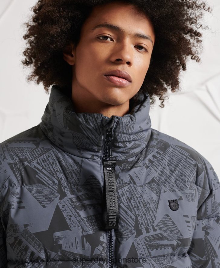 サープラス リフレクティブ ダウン パファー ジャケット 男性 Superdry 衣類 濃い灰色 2J62PZ4780
