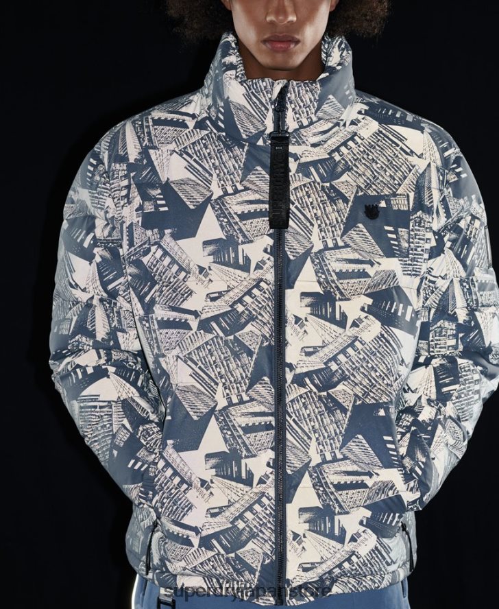 サープラス リフレクティブ ダウン パファー ジャケット 男性 Superdry 衣類 濃い灰色 2J62PZ4780