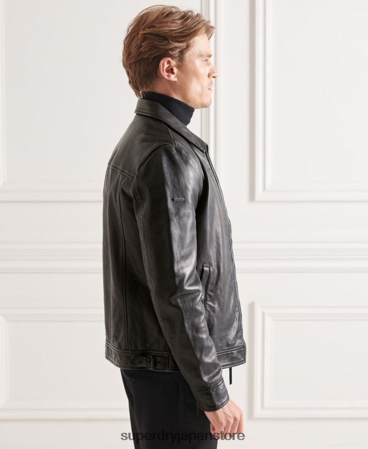 スタジオコーチ レザージャケット 男性 Superdry 衣類 黒 2J62PZ4781
