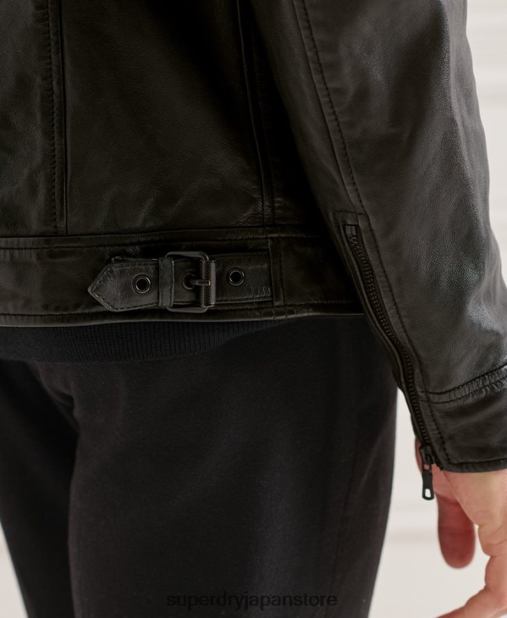 スタジオコーチ レザージャケット 男性 Superdry 衣類 黒 2J62PZ4781