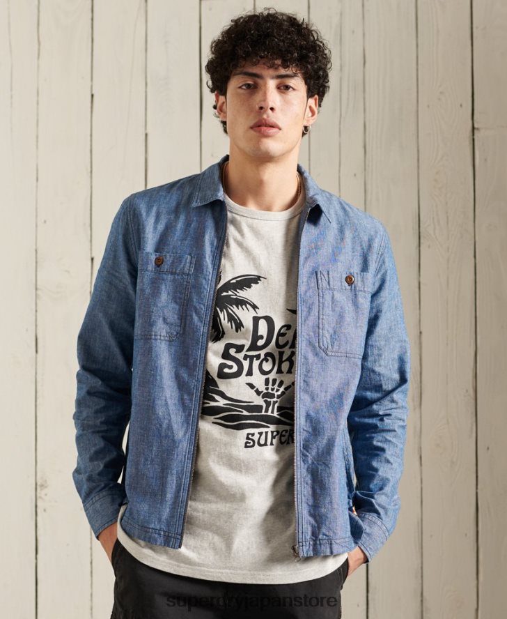 ショアブレイクオーバーシャ​​ツ 男性 Superdry 衣類 青 2J62PZ4786