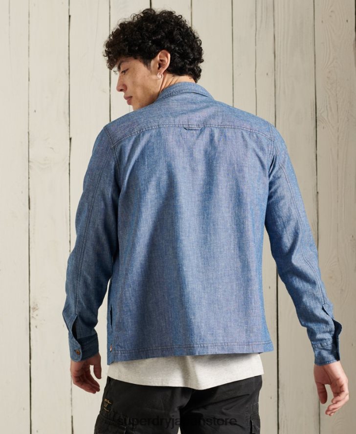 ショアブレイクオーバーシャ​​ツ 男性 Superdry 衣類 青 2J62PZ4786