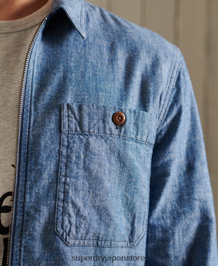 ショアブレイクオーバーシャ​​ツ 男性 Superdry 衣類 青 2J62PZ4786