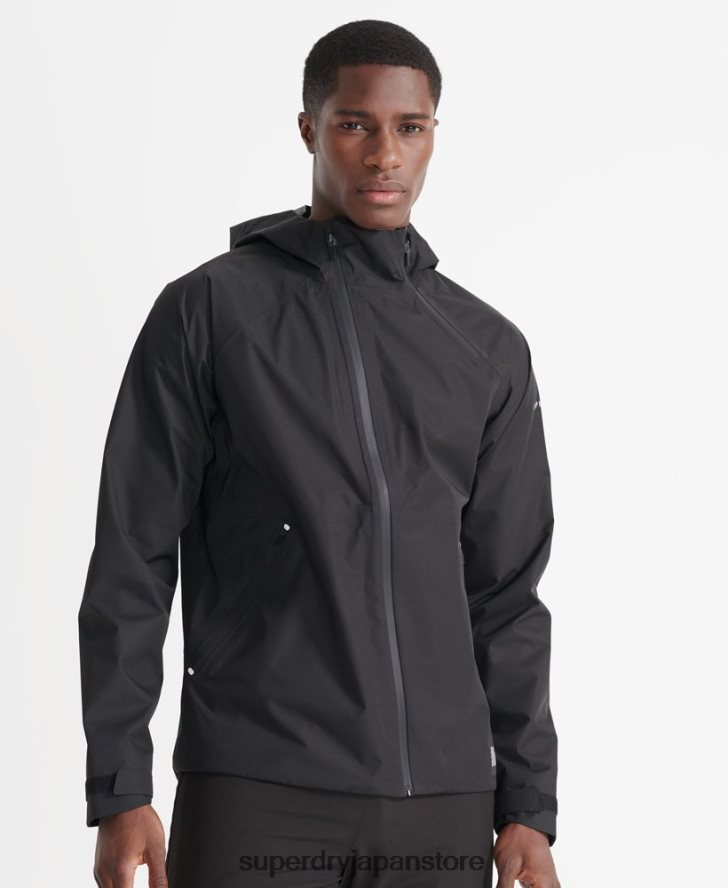トレーニング用非対称防水ジャケット 男性 Superdry 衣類 黒 2J62PZ4787