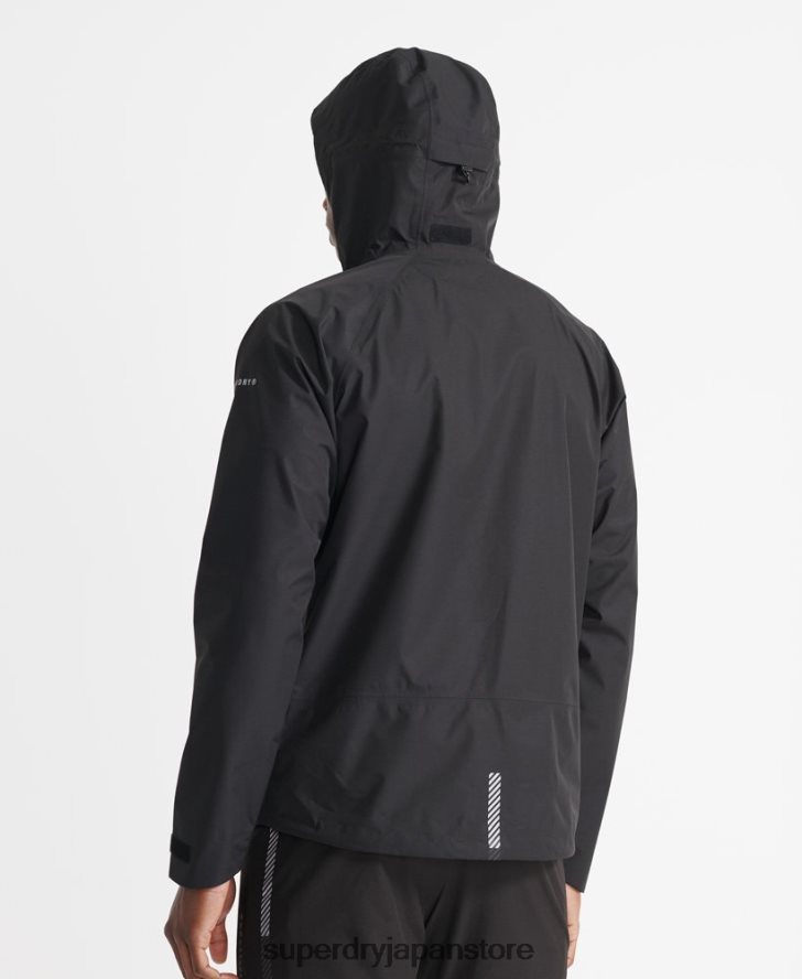 トレーニング用非対称防水ジャケット 男性 Superdry 衣類 黒 2J62PZ4787