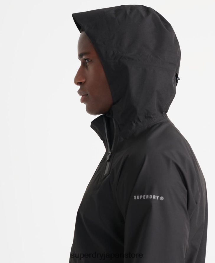 トレーニング用非対称防水ジャケット 男性 Superdry 衣類 黒 2J62PZ4787