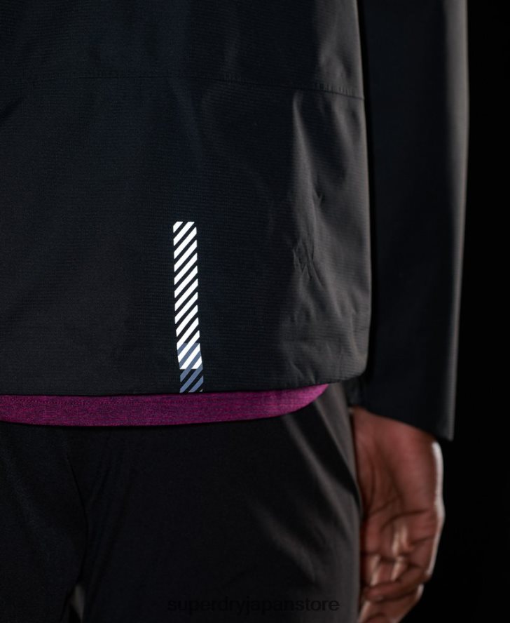トレーニング用非対称防水ジャケット 男性 Superdry 衣類 黒 2J62PZ4787