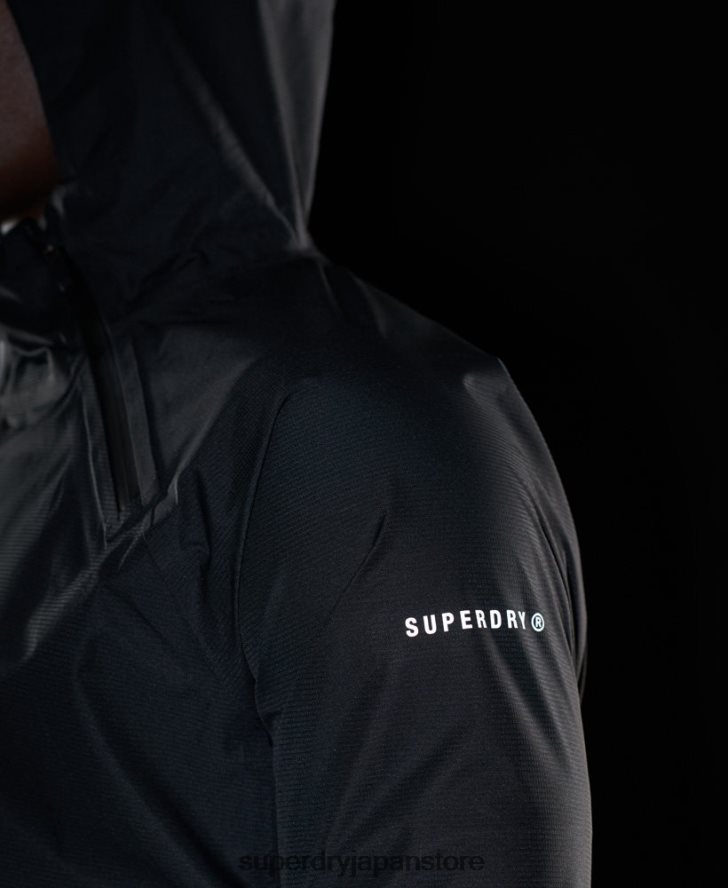 トレーニング用非対称防水ジャケット 男性 Superdry 衣類 黒 2J62PZ4787