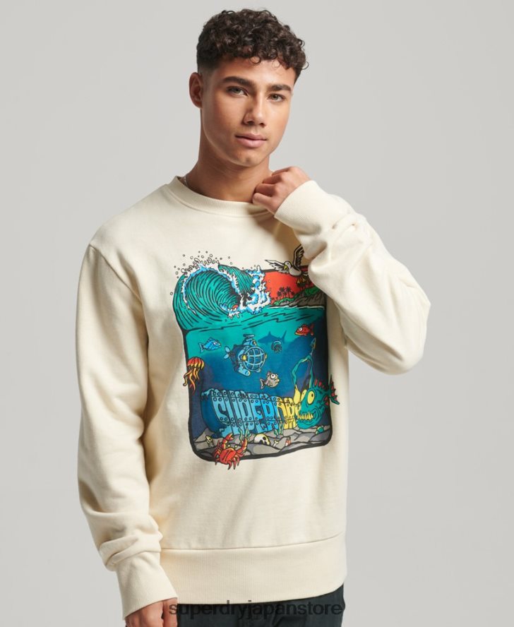クリーチャーズクルースウェットシャツ 男性 Superdry 衣類 クリーム 2J62PZ478