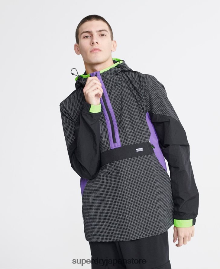 シティネオンオーバーヘッドカグール 男性 Superdry 衣類 黒 2J62PZ4792