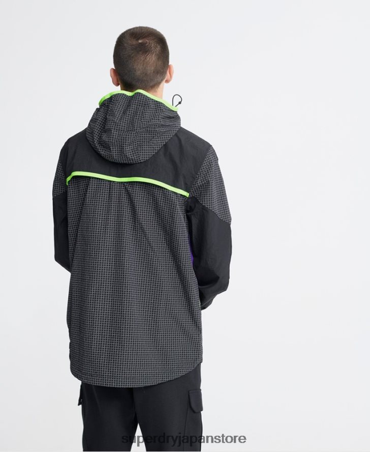 シティネオンオーバーヘッドカグール 男性 Superdry 衣類 黒 2J62PZ4792