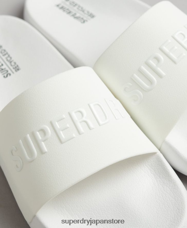 コードロゴプールスライダー 男性 Superdry 靴 白 2J62PZ47