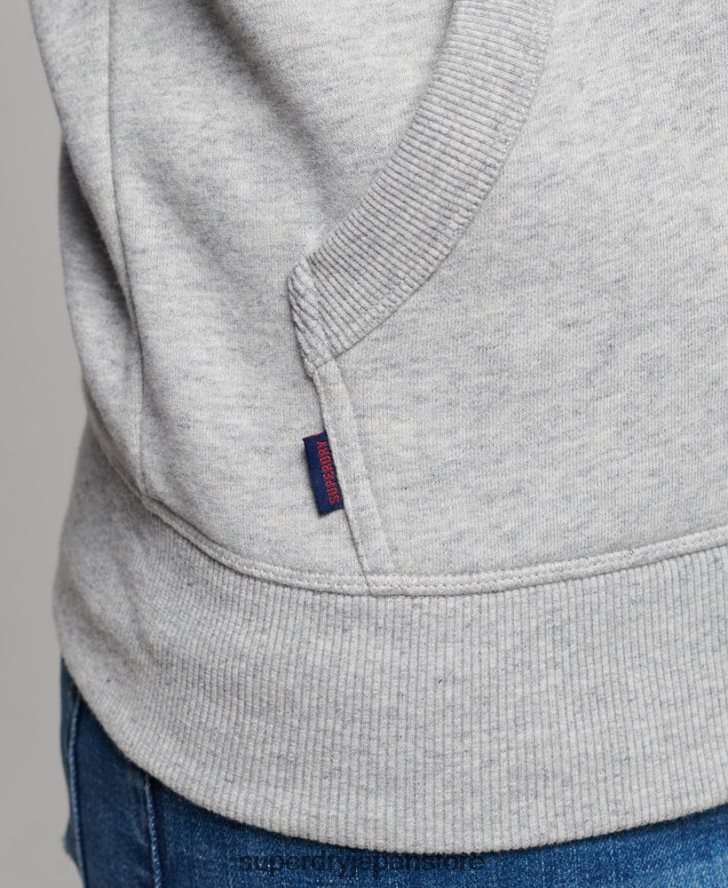 ヴィンテージロゴ刺繍ベースボールジップパーカー 男性 Superdry 衣類 グレー 2J62PZ481