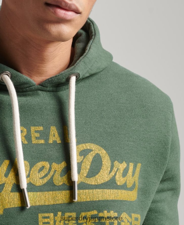 ヴィンテージロゴマールパーカー 男性 Superdry 衣類 緑 2J62PZ484