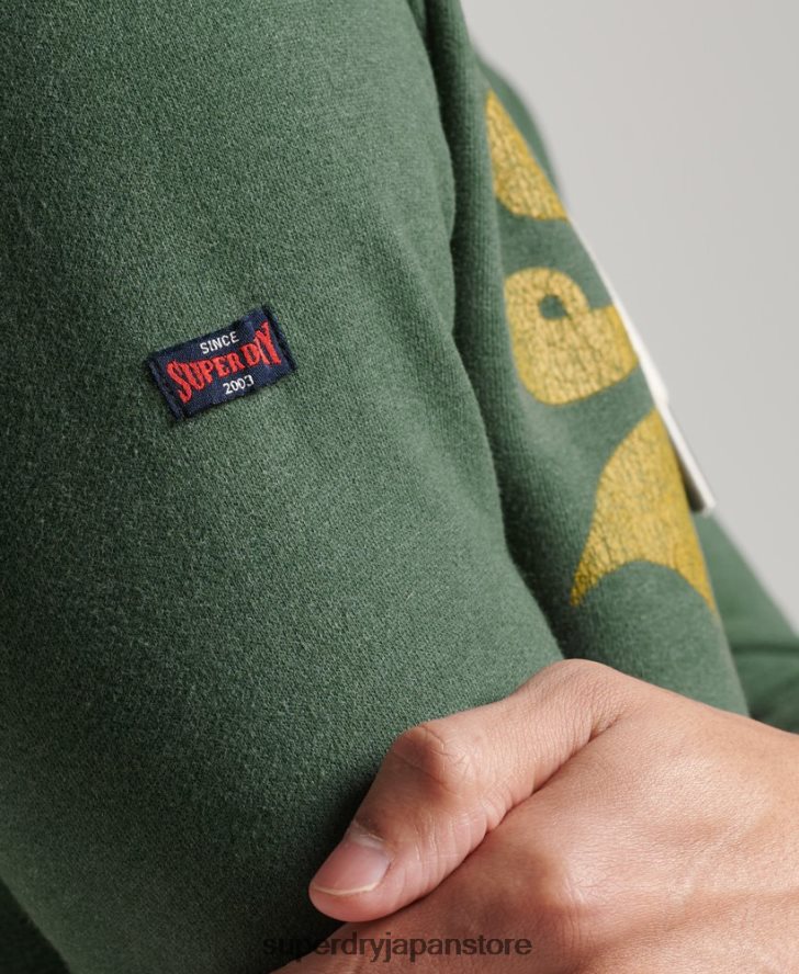 ヴィンテージロゴマールパーカー 男性 Superdry 衣類 緑 2J62PZ484