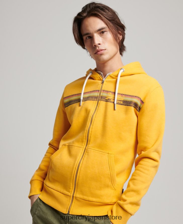 ヴィンテージロゴカリジップパーカー 男性 Superdry 衣類 黄色 2J62PZ485