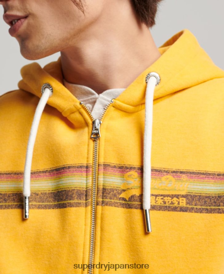 ヴィンテージロゴカリジップパーカー 男性 Superdry 衣類 黄色 2J62PZ485