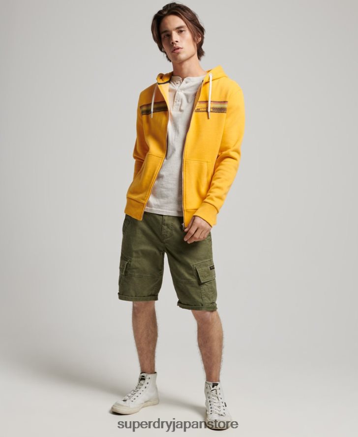 ヴィンテージロゴカリジップパーカー 男性 Superdry 衣類 黄色 2J62PZ485