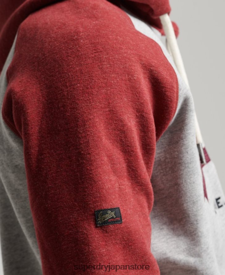 オーガニックコットン ヴィンテージロゴ ヘリテージラグランパーカー 男性 Superdry 衣類 ライトグレー 2J62PZ486