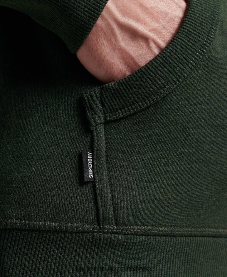 ヴィンテージロゴ刺繍ジップパーカー 男性 Superdry 衣類 緑 2J62PZ487