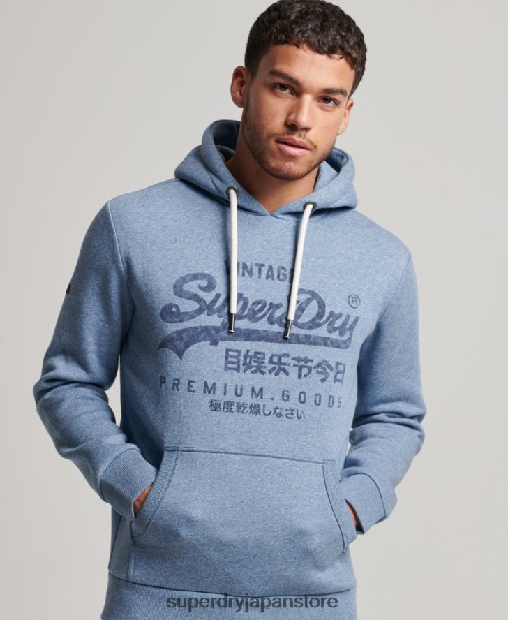 ヴィンテージロゴアメリカーナパーカー 男性 Superdry 衣類 ライトブルー 2J62PZ488