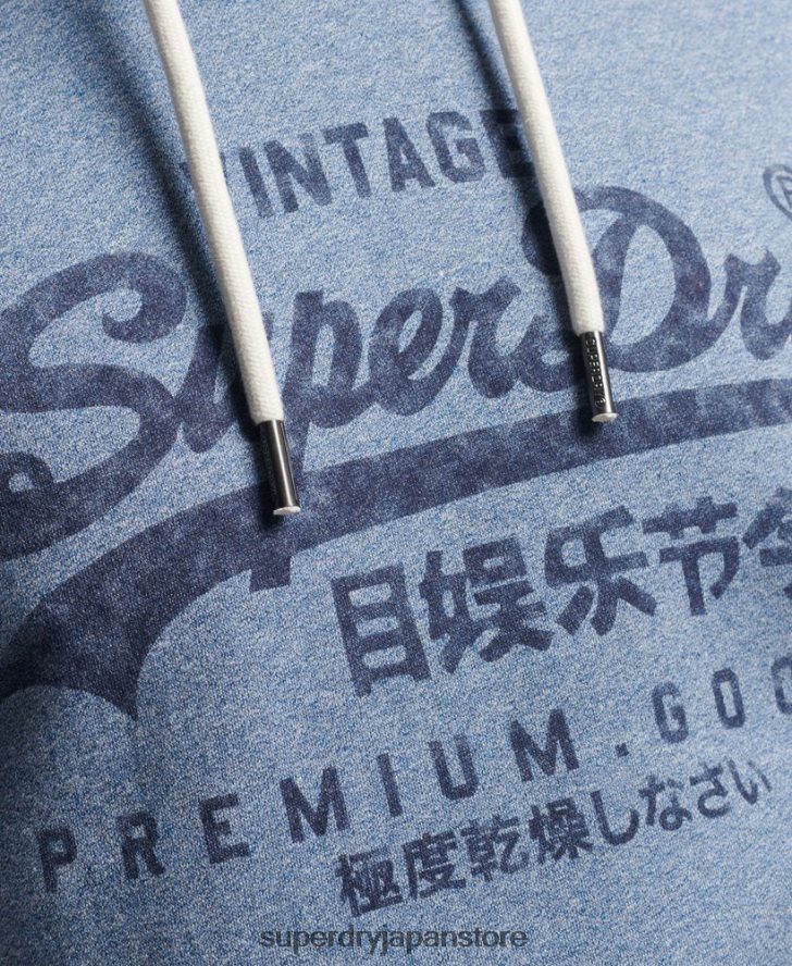 ヴィンテージロゴアメリカーナパーカー 男性 Superdry 衣類 ライトブルー 2J62PZ488