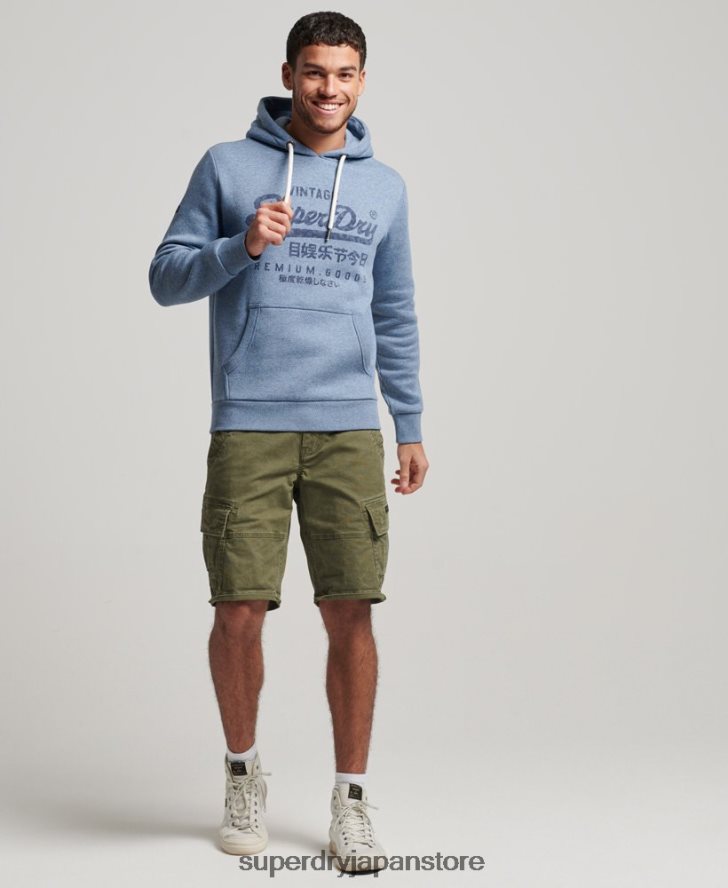 ヴィンテージロゴアメリカーナパーカー 男性 Superdry 衣類 ライトブルー 2J62PZ488
